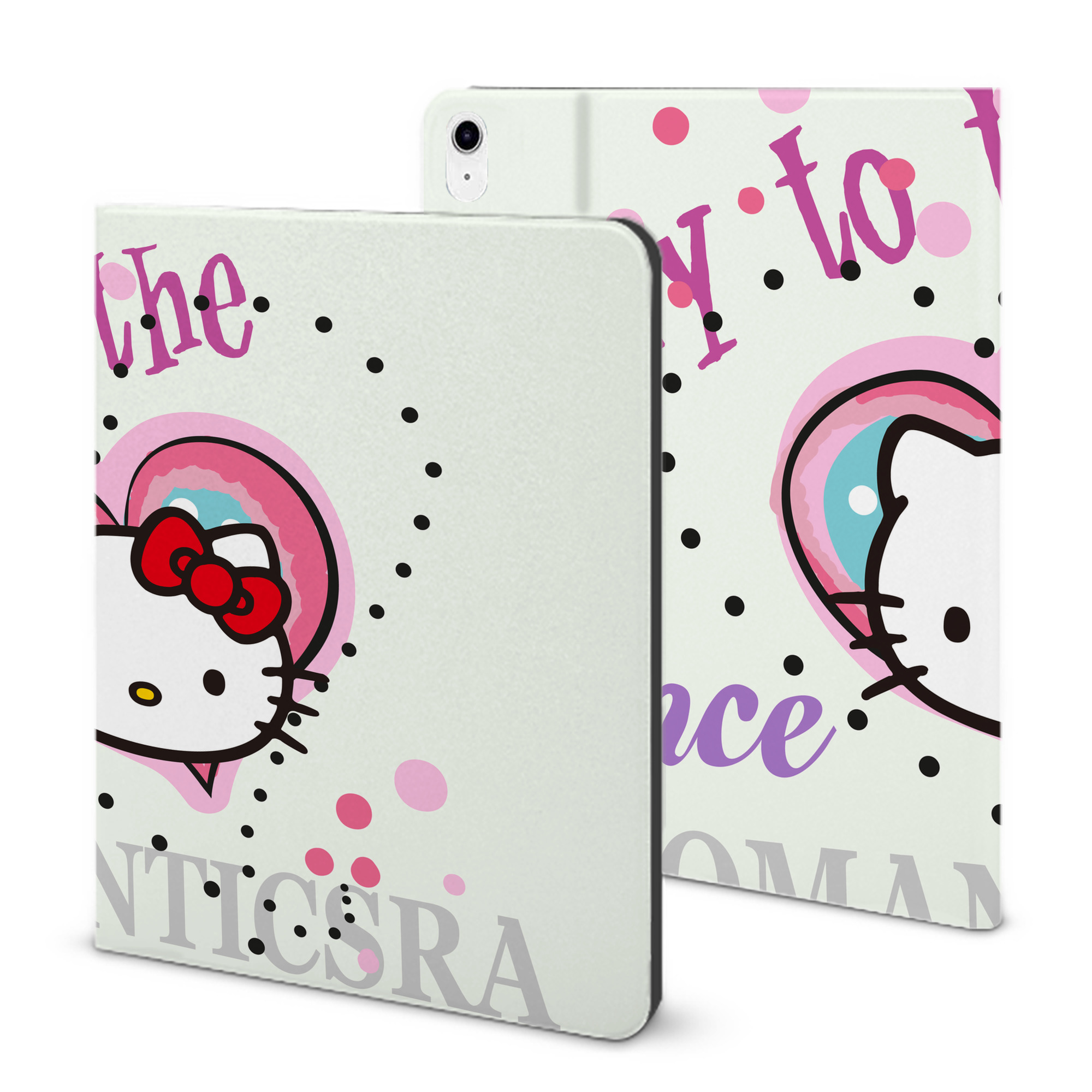 （画像用） Hello Kitty ハローキティ IPad ケース ブック型 PUレザー TPU 耐衝撃 軽量 薄型 ペン収納なし 全面保護 IPad 各モデル対応